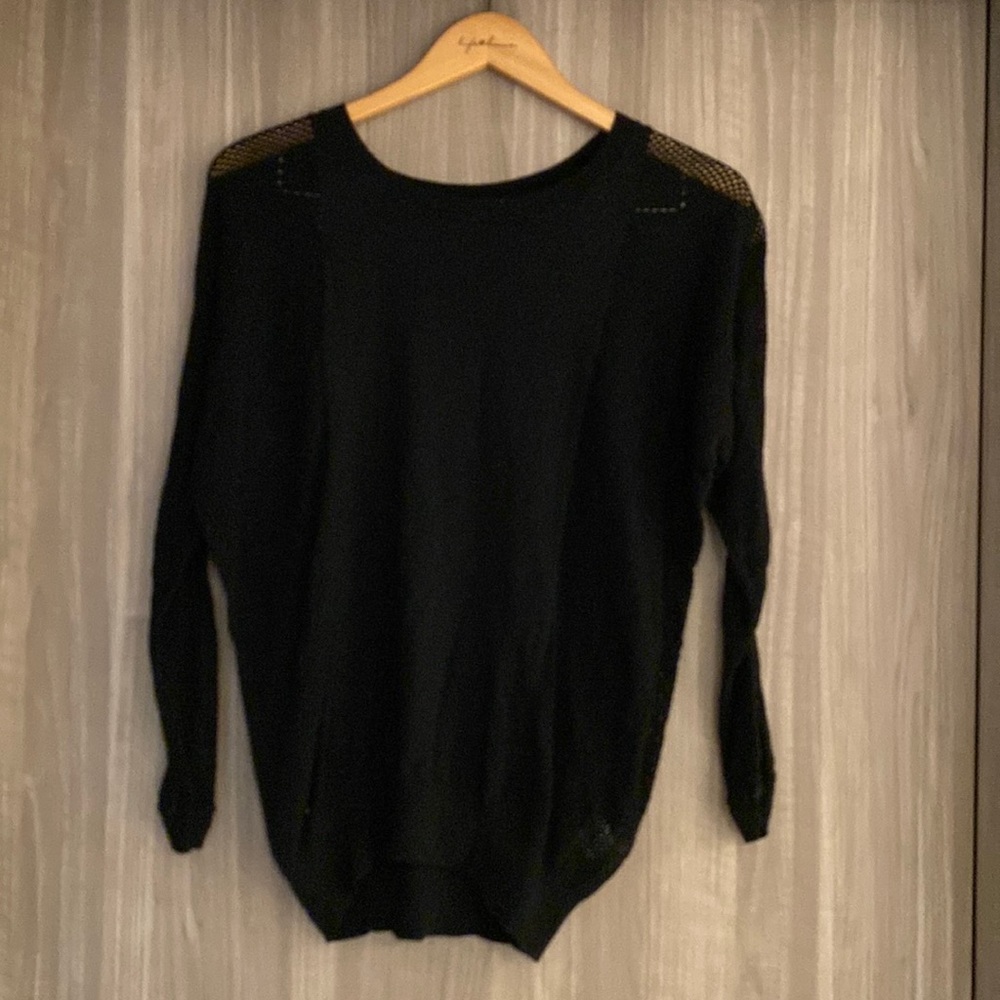 COPY - Plenty black sweater with perforated sleeves and sides